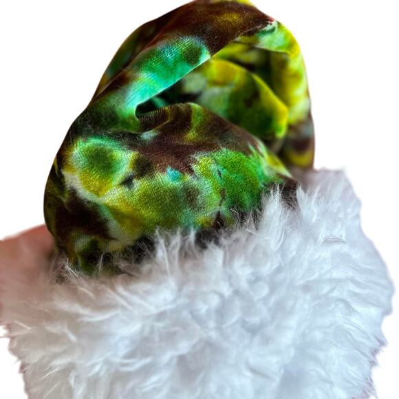 Handcrafted Tie-Dye Santa Hat Hippie Holiday Christmas Festive Winter - Picture 6 of 7